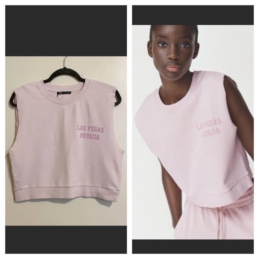 ZARA Washed Plush Round Neck Vest Top